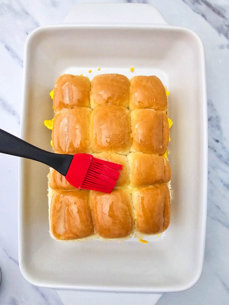 Ham and Cheese Breakfast Sliders Process Photo