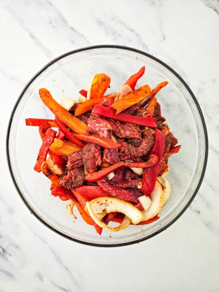 Sheet Pan Steak Fajitas Process Photo