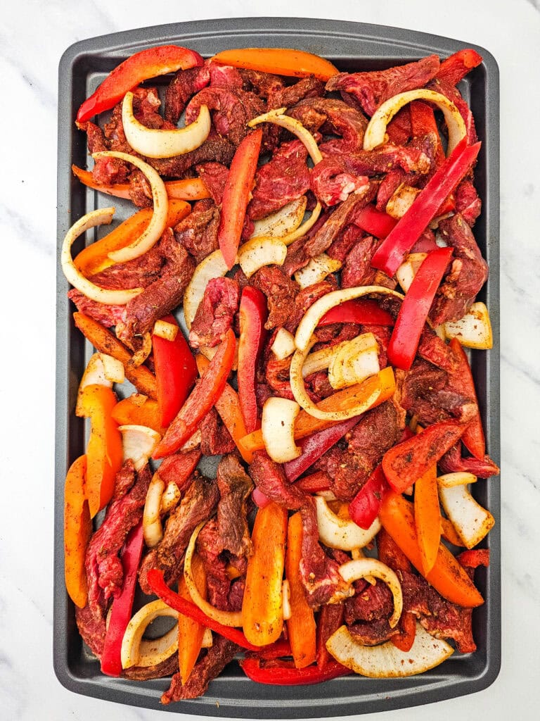 Sheet Pan Steak Fajitas Process Photo