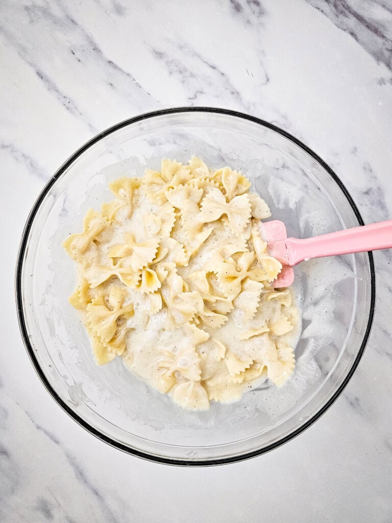 Broccoli Cauliflower Pasta Salad Process Photo