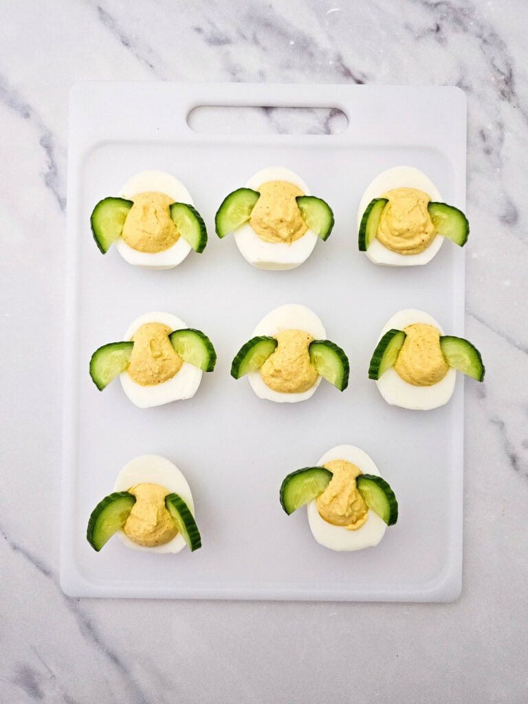 Bee Deviled Eggs Process Photo