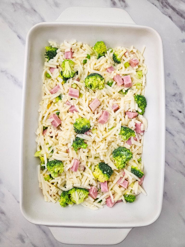 Cheesy Broccoli Breakfast Casserole Process Photo