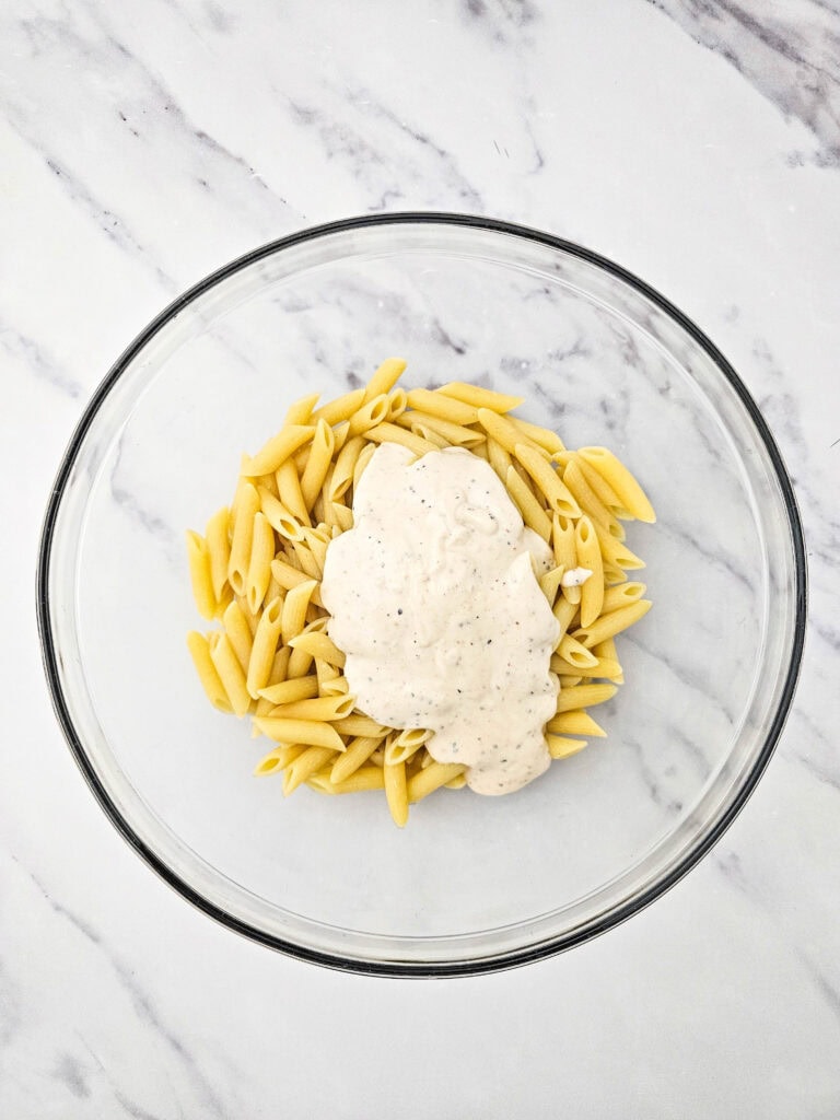 Caesar Pasta Salad Process Photo