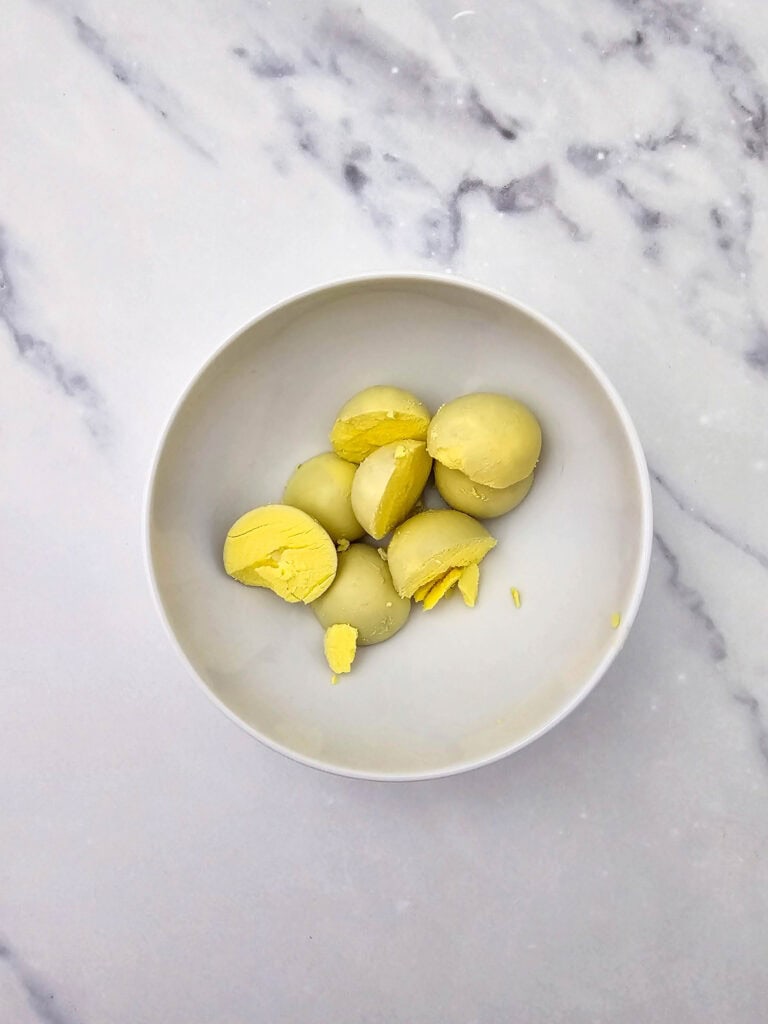 Bee Deviled Eggs Process Photo