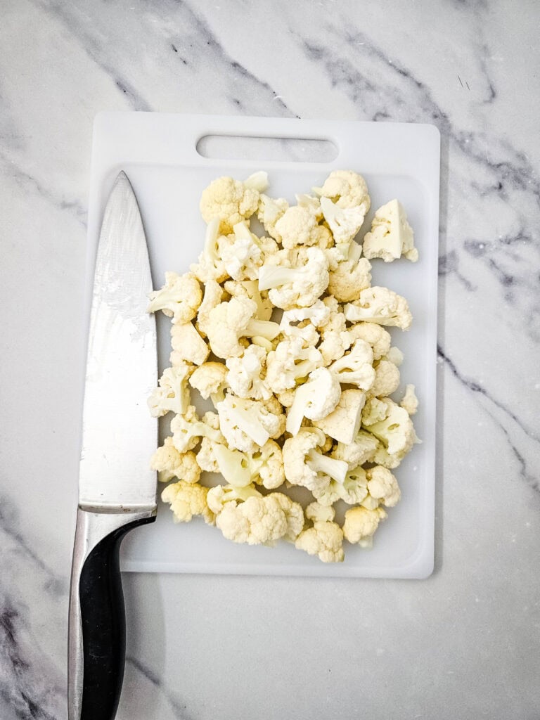 Broccoli Cauliflower Pasta Salad Process Photo