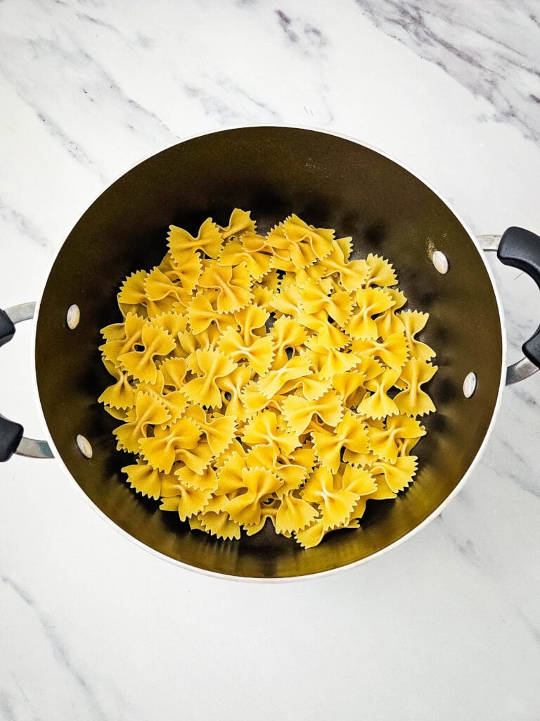 Broccoli Cauliflower Pasta Salad Process Photo
