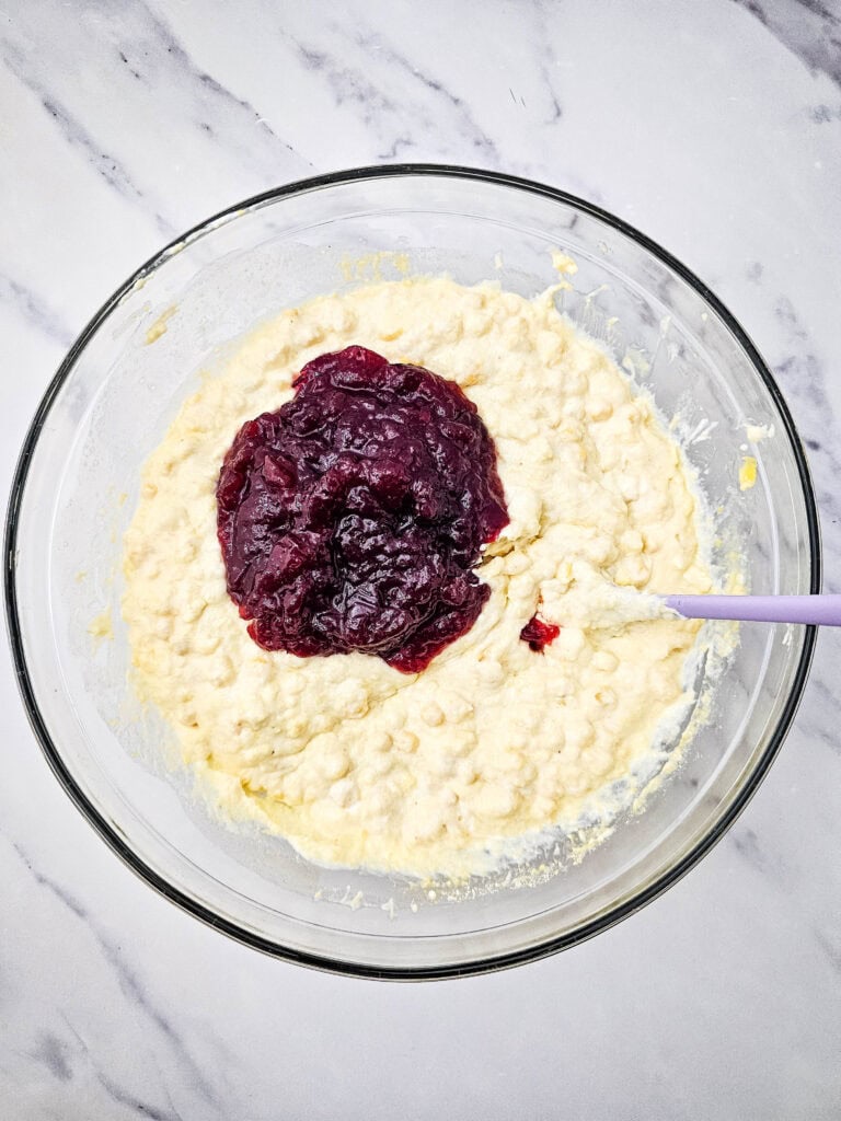Cranberry Cornbread Casserole Process Photo