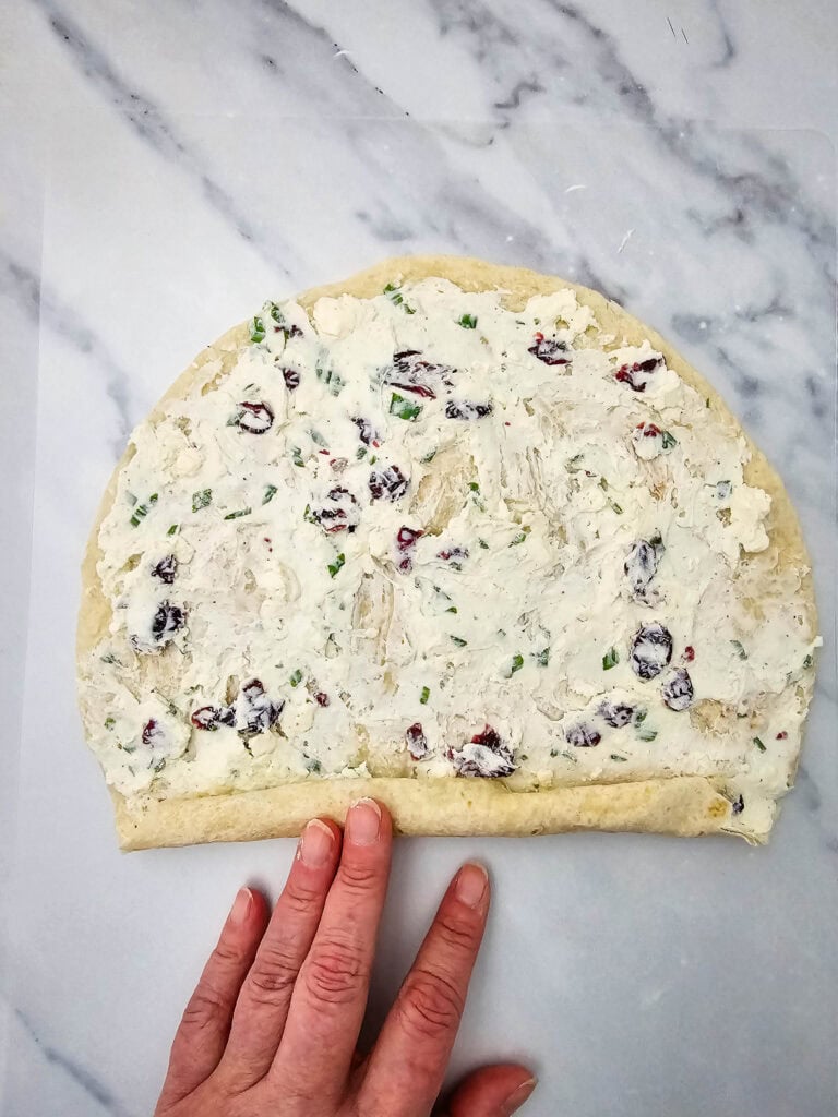 Cranberry Feta Pinwheels Process Photo