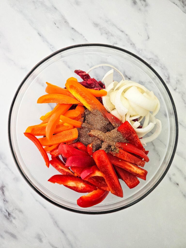 Sheet Pan Steak Fajitas Process Photo