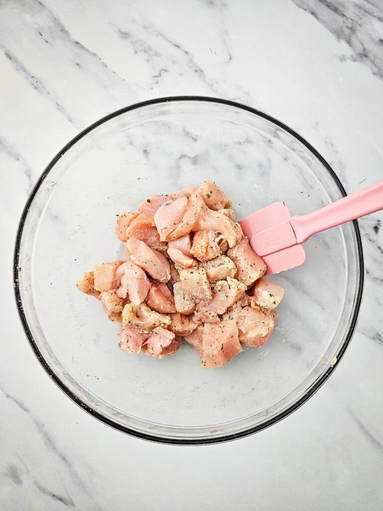 Cheesy Chicken Bacon Ranch Sheet Pan Meal Process Photo
