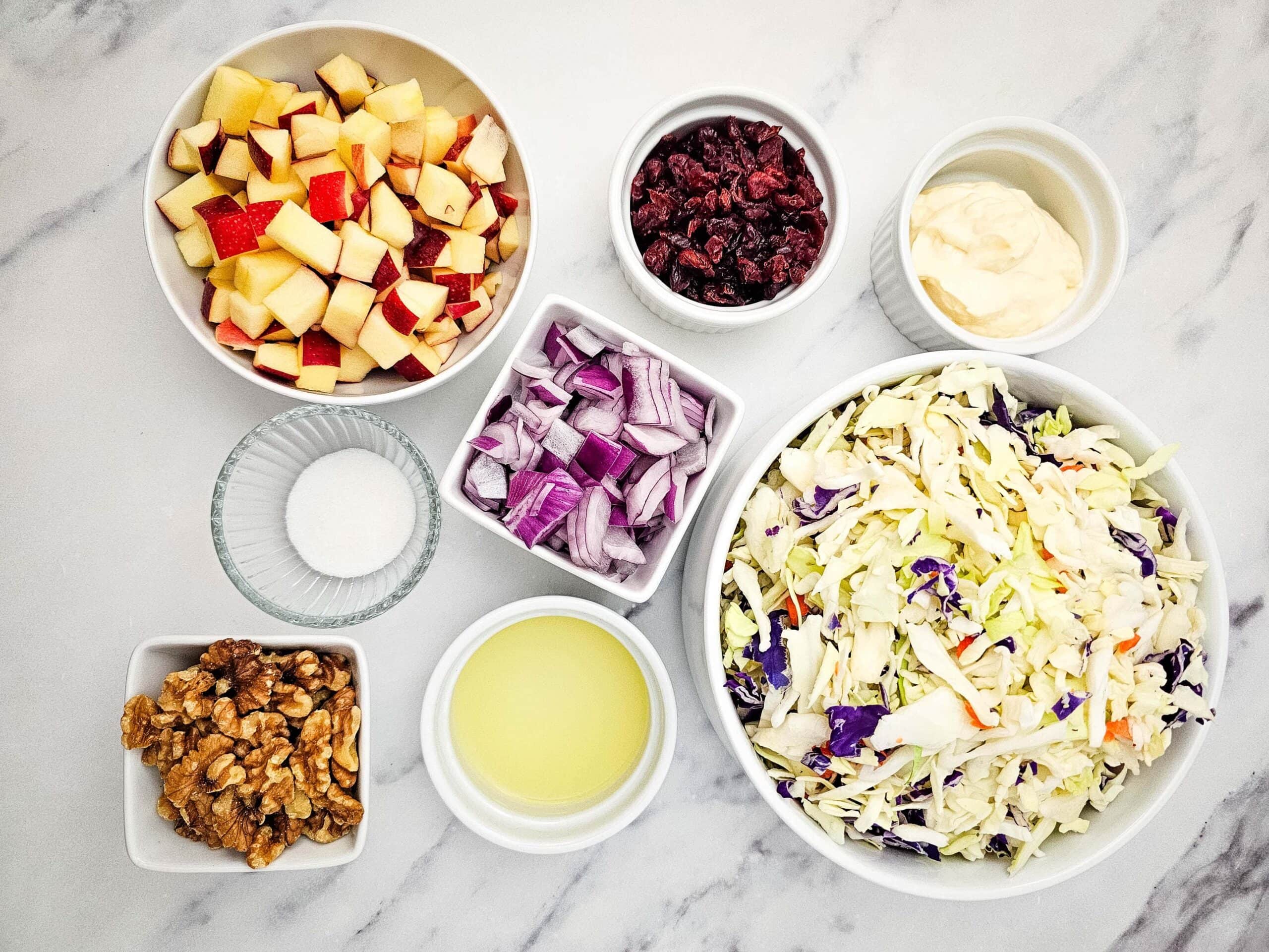 Apple Cranberry Coleslaw Process Ingredients