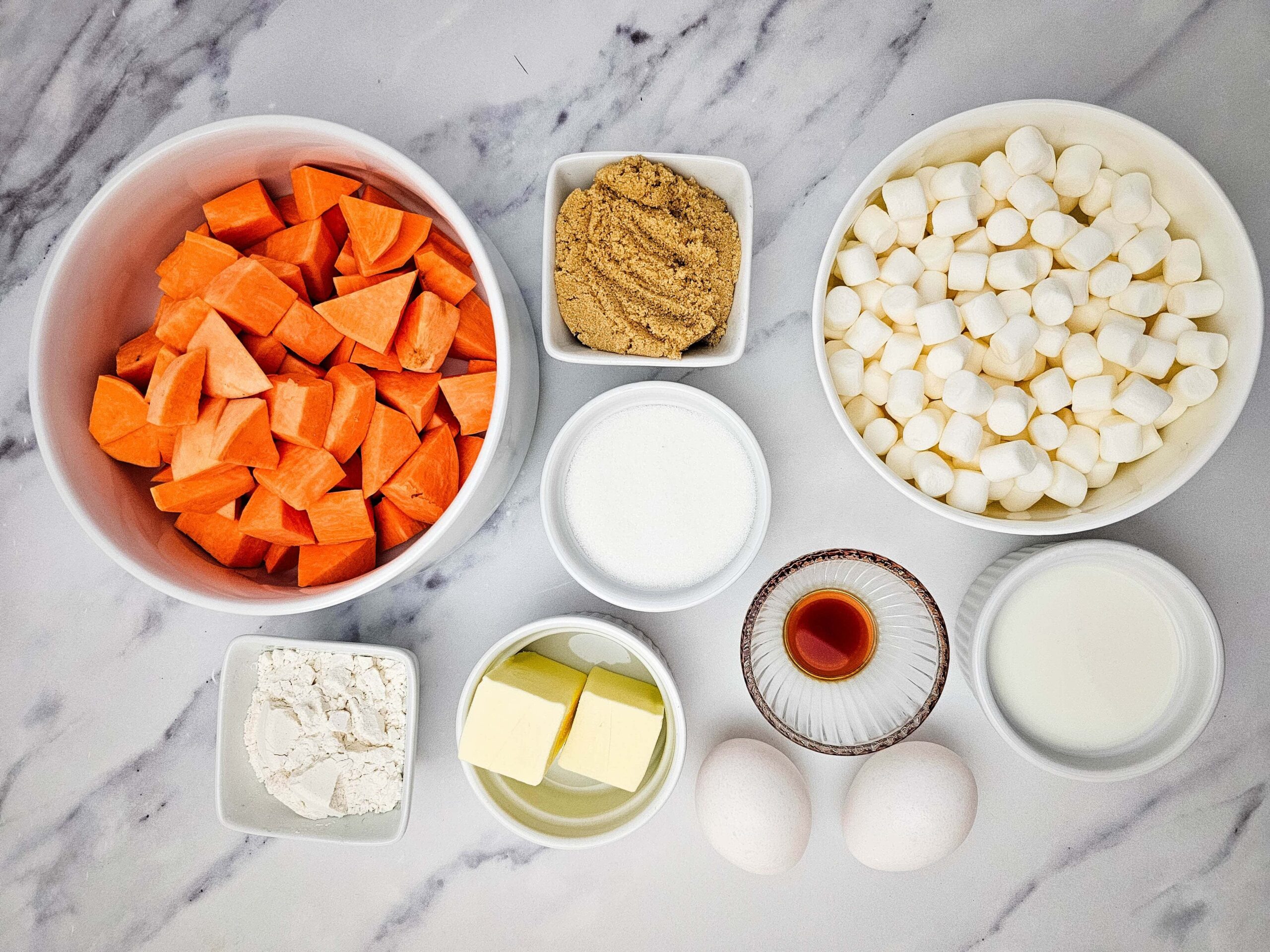 Sweet Potato Casserole Process Ingredients 
