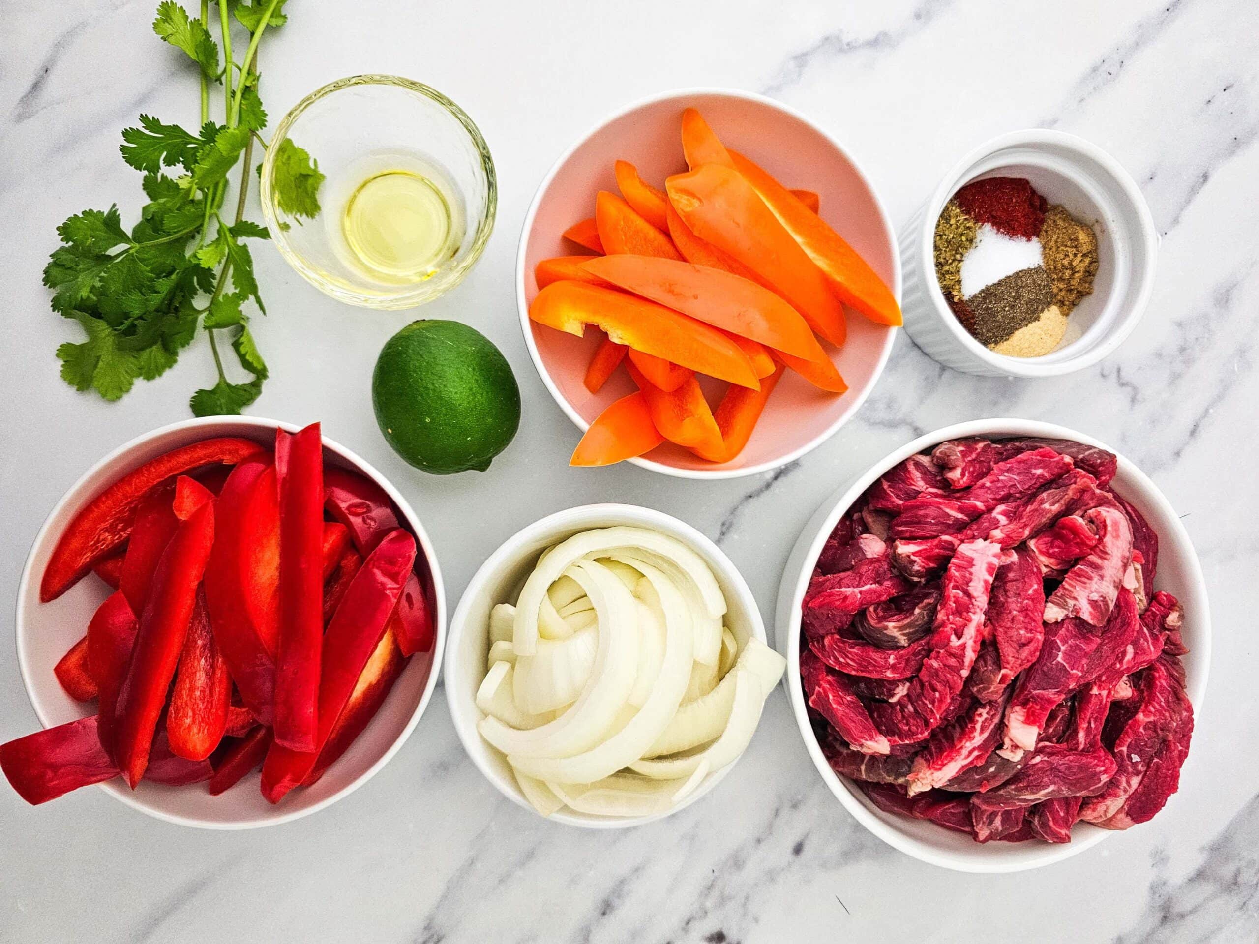  Sheet Pan Steak Fajitas Process Ingredients