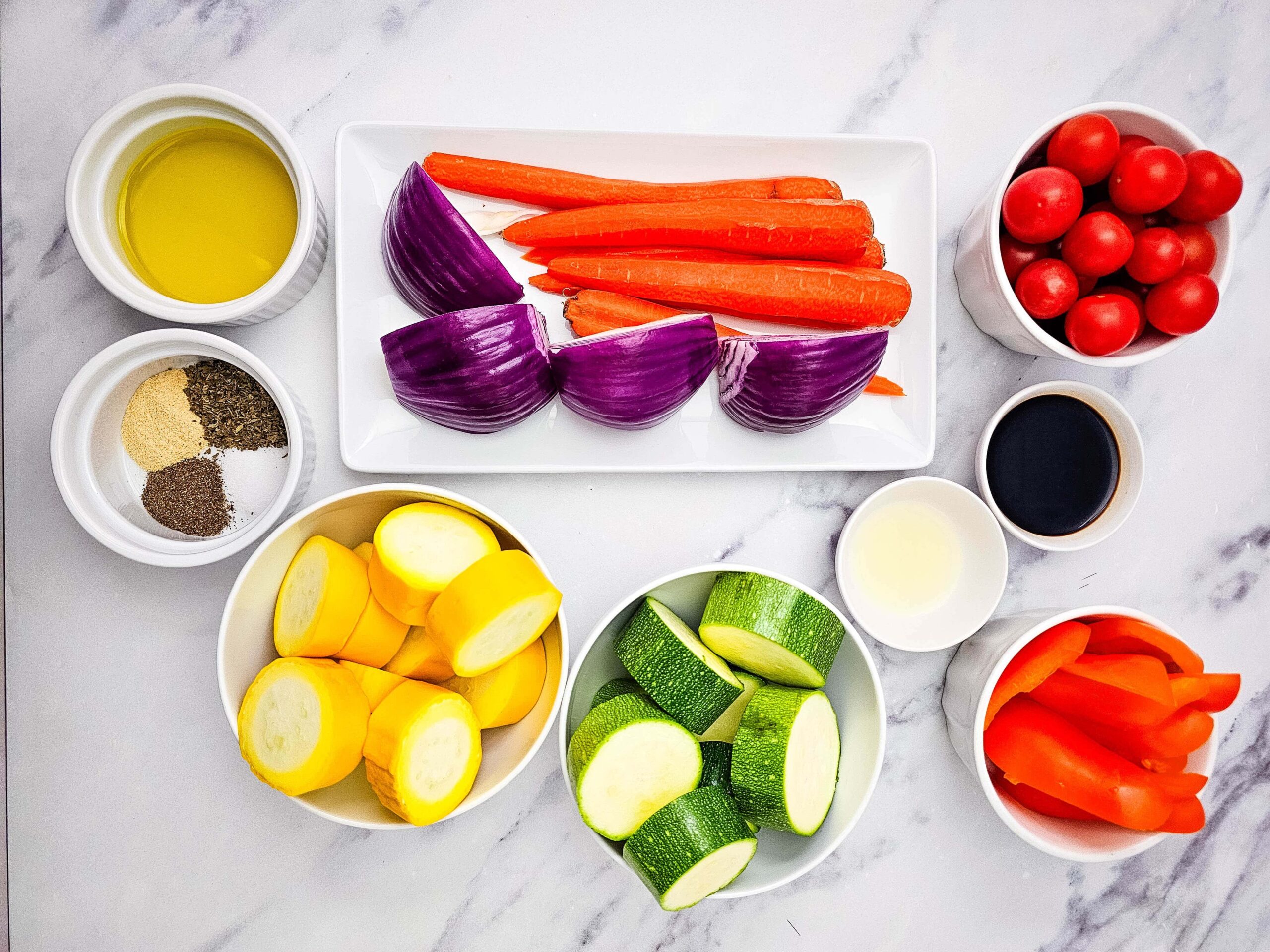 Grilled Vegetable Platter Process ingredients