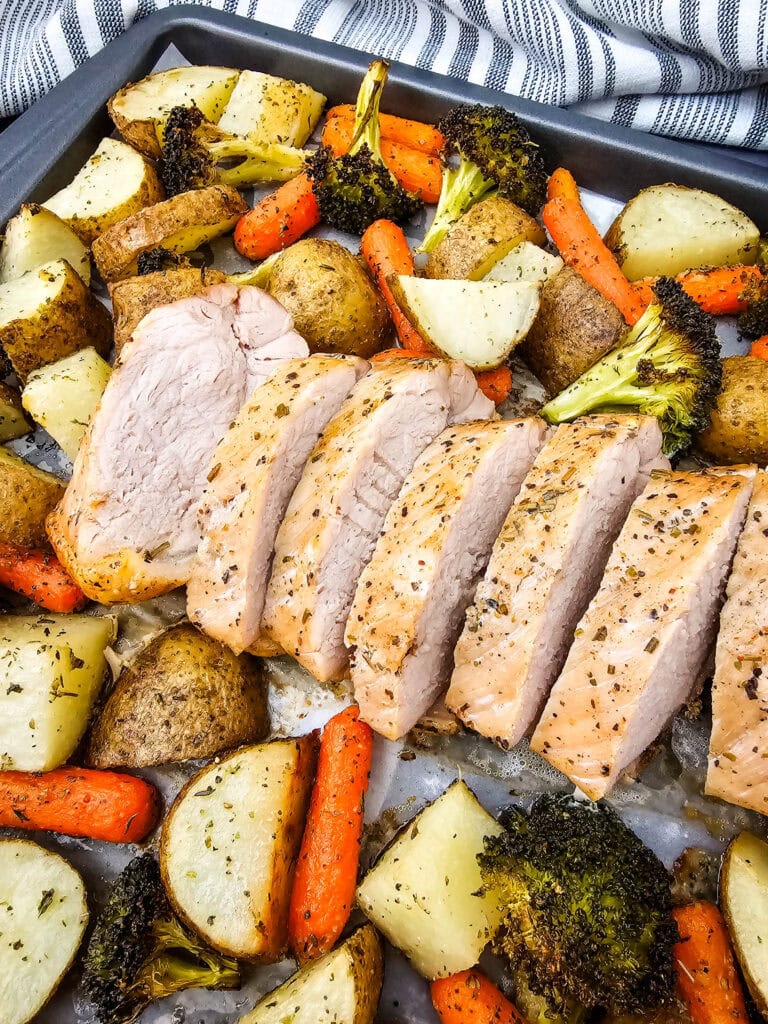 Sheet Pan Pork Tenderloin Dinner Process Photo
