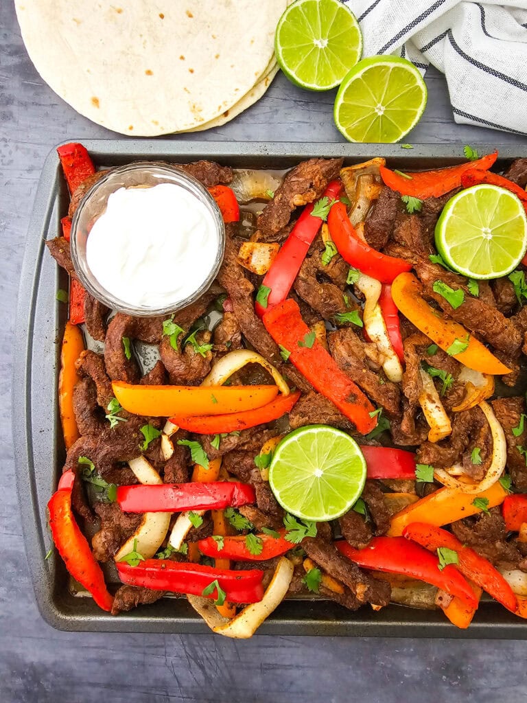 Sheet Pan Steak Fajitas Process Photo