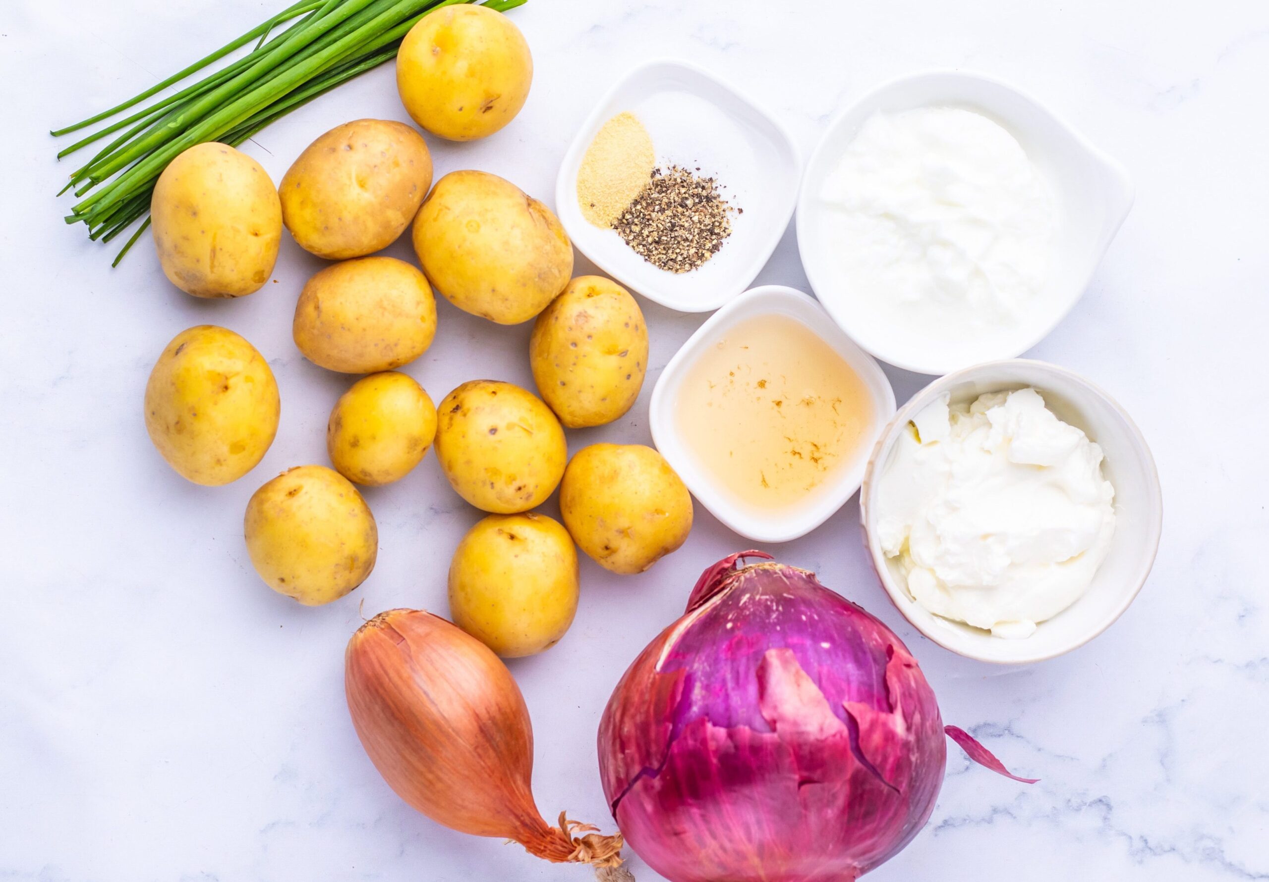 Sour Cream And Onion Potato Salad Process Ingredients