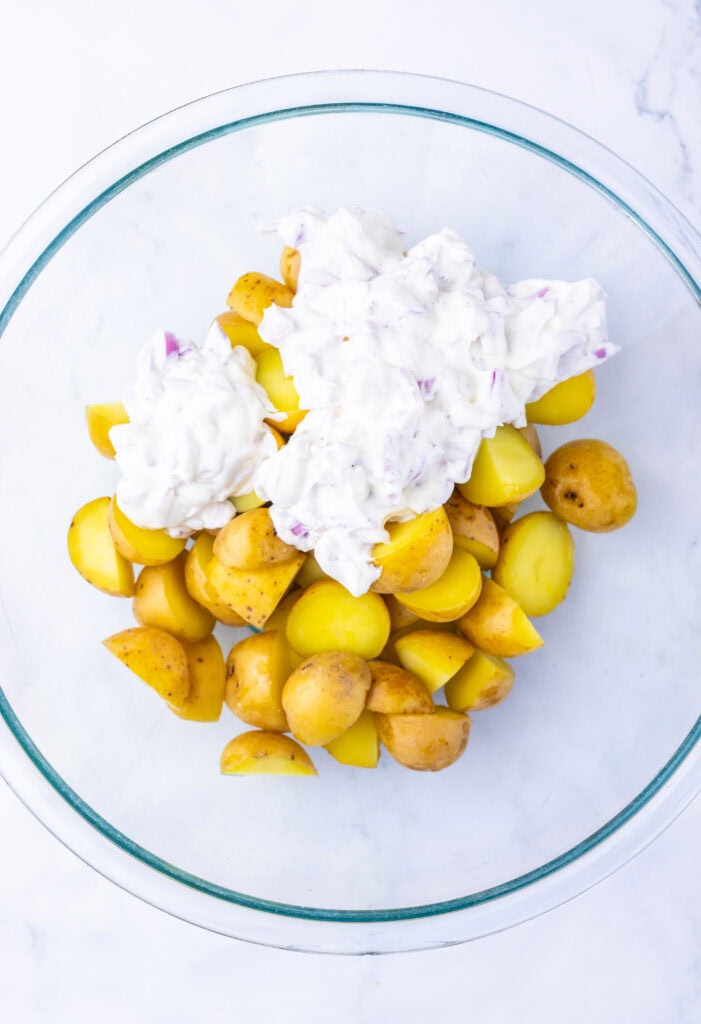 Sour Cream And Onion Potato Salad Process Photo
