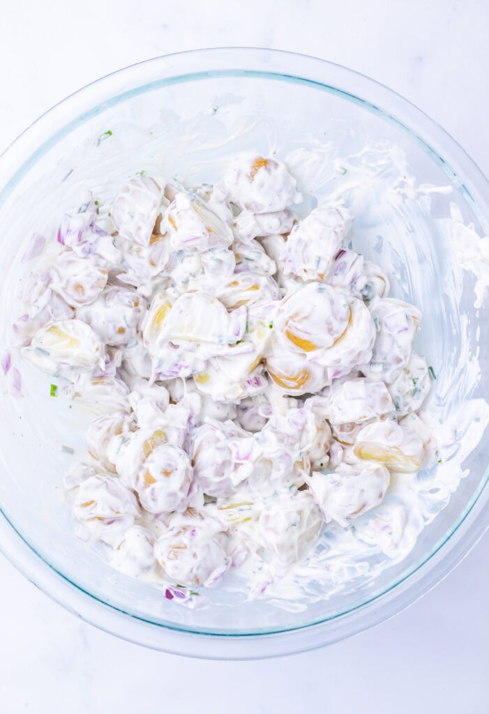 Sour Cream And Onion Potato Salad Process Photo