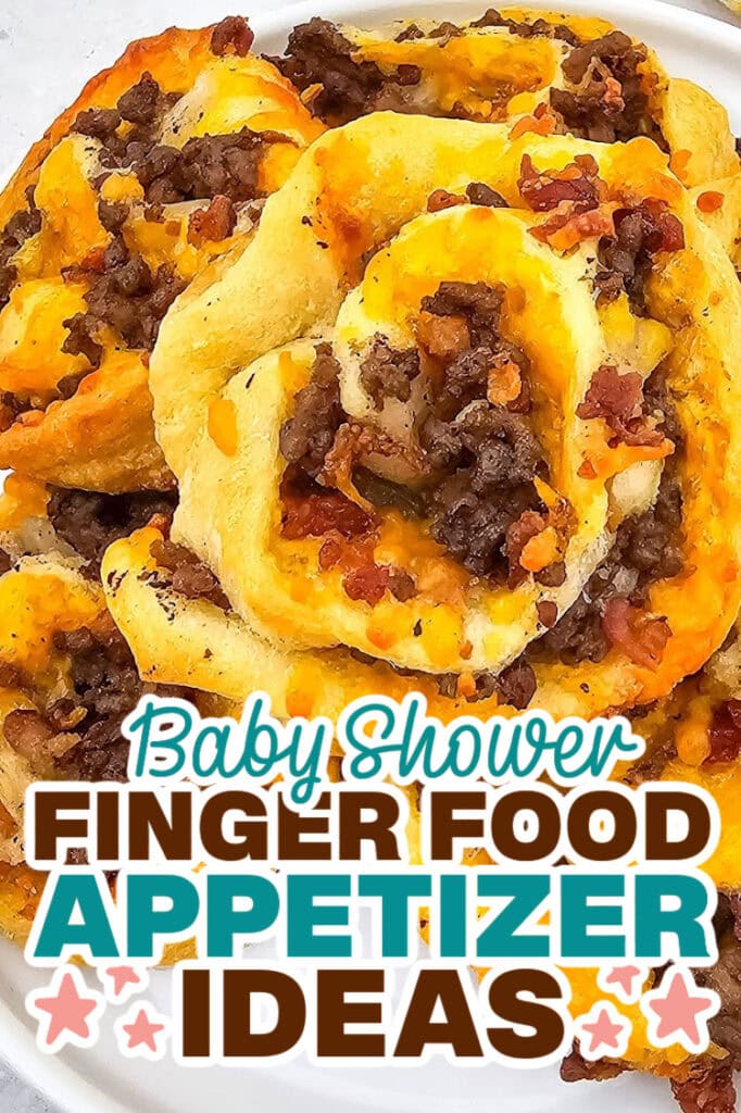 baby shower appetizers - Bacon Cheeseburger Pinwheels