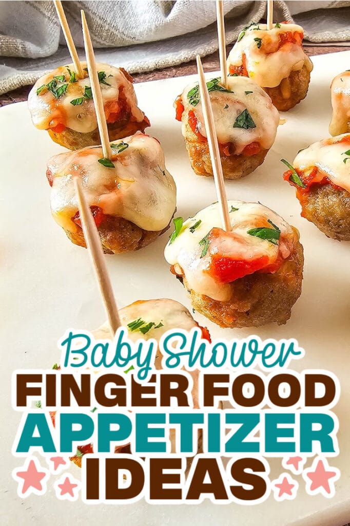 baby shower appetizers - Mini Meatball Marinara Bites