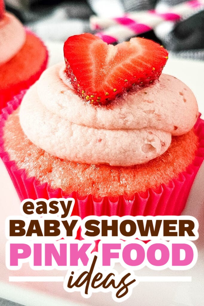baby shower pink food - Strawberry Sprinkle Surprise Cupcakes