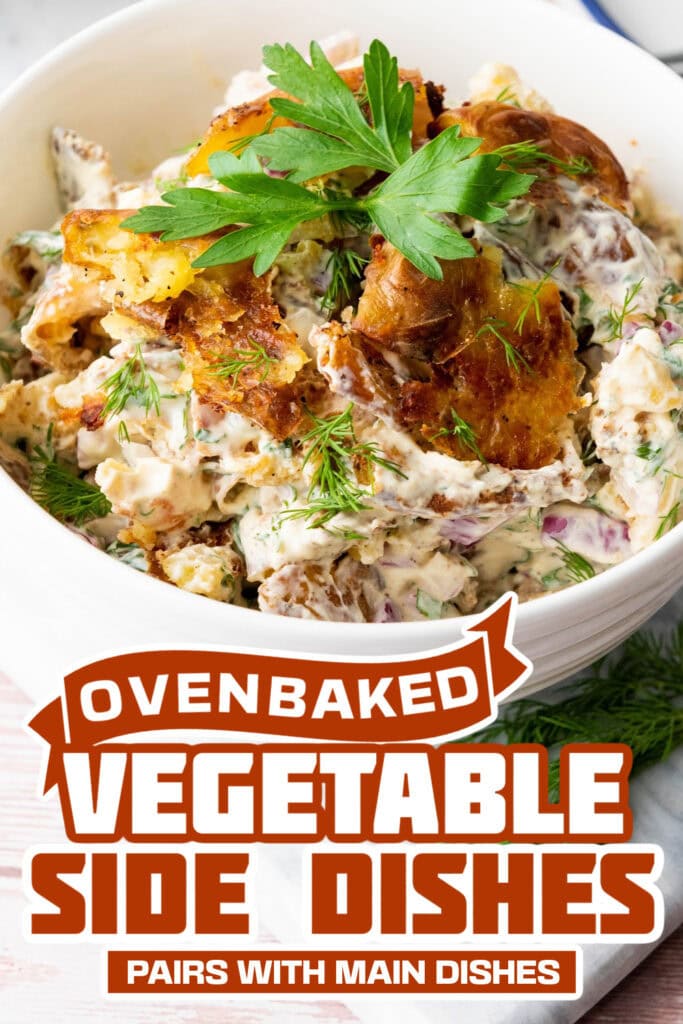 baked vegetable side dishes - Smashed Potato Salad
