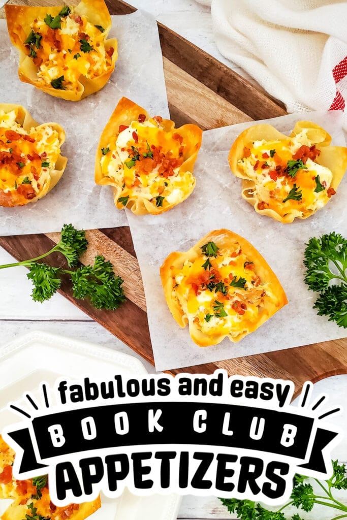 book club appetizers - Cheesy Ranch Chicken Wonton Cups