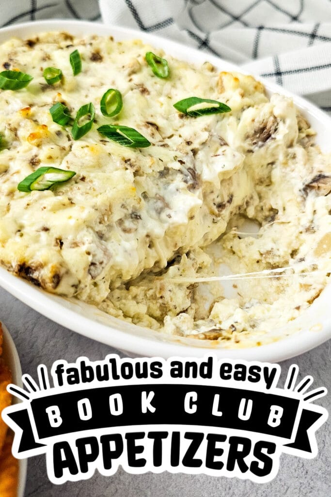 book club appetizers - Creamy Baked Mushroom Dip