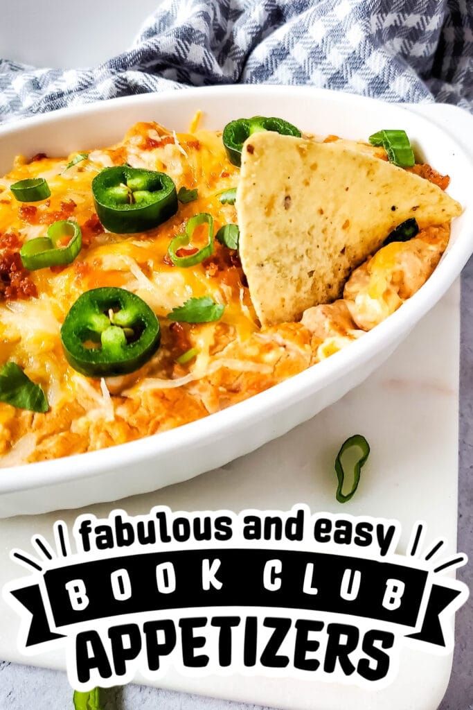 book club appetizers - Hot Cheesy Bacon Bean Dip