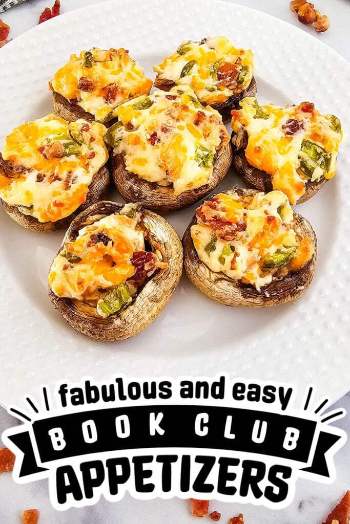 book club appetizers - Jalapeño Popper Stuffed Mushrooms