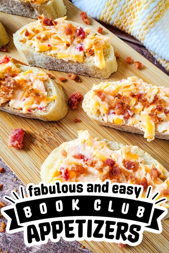 book club appetizers - Pimento Cheese and Bacon Crostini