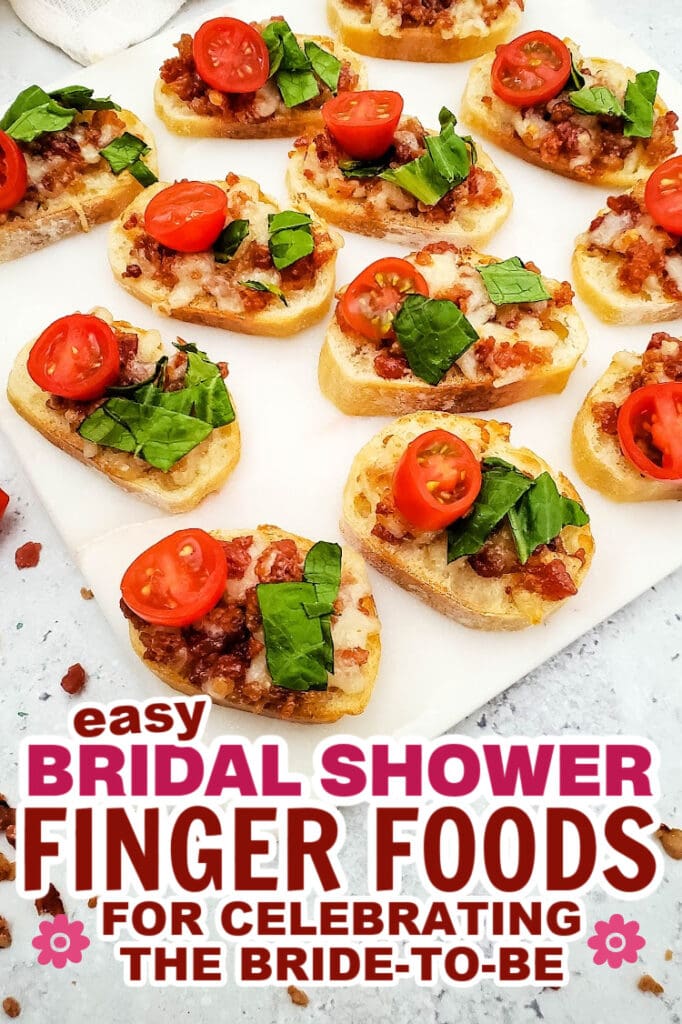 bridal shower finger foods- Bacon Topped BLT Crostini