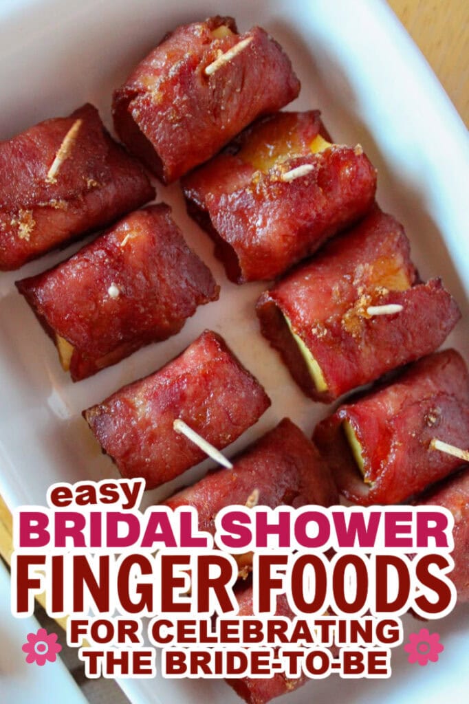 bridal shower finger foods-Bacon-Wrapped Pineapple Bites