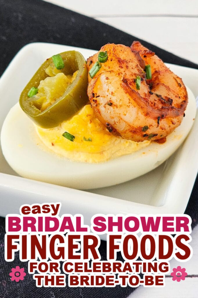 bridal shower finger foods-Cajun Deviled Eggs with Shrimp