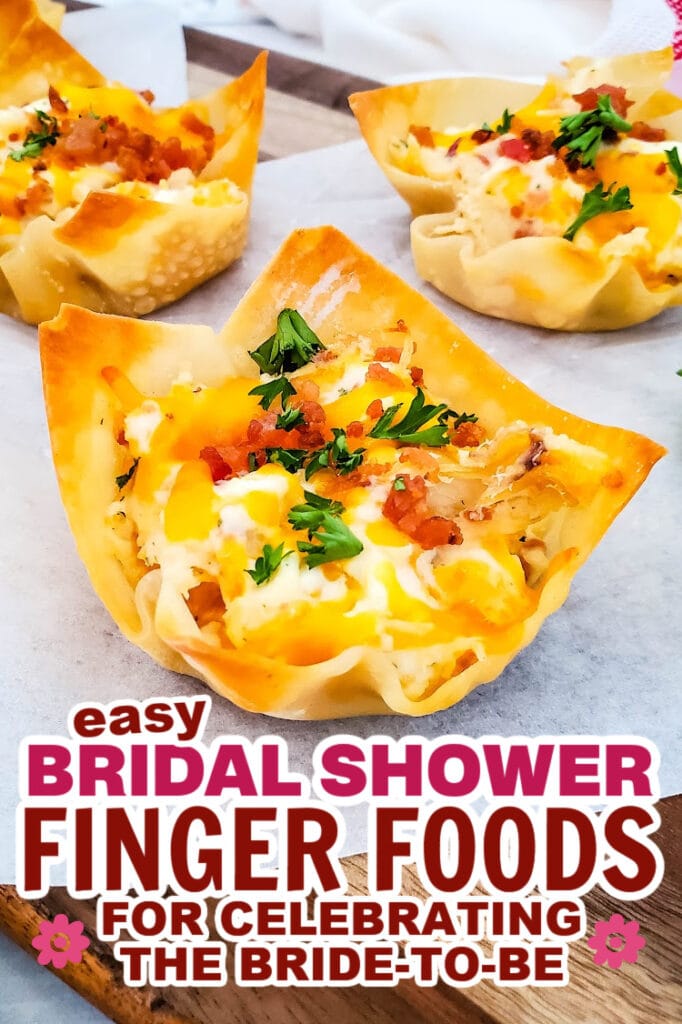 bridal shower finger foods-Cheesy Ranch Chicken Wonton Cups