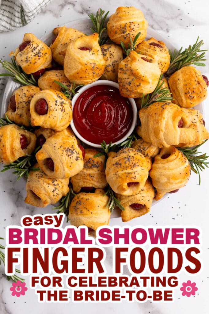 bridal shower finger foods- Flaky Mini Piggies in a Blanket