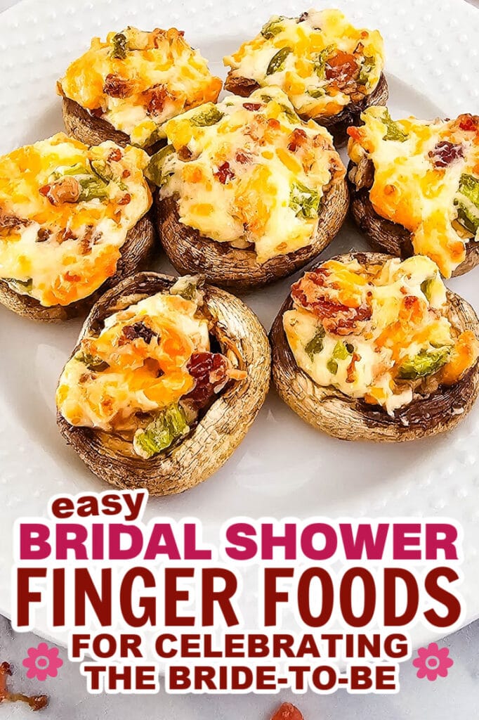 bridal shower finger foods-Jalapeño Popper Stuffed Mushrooms