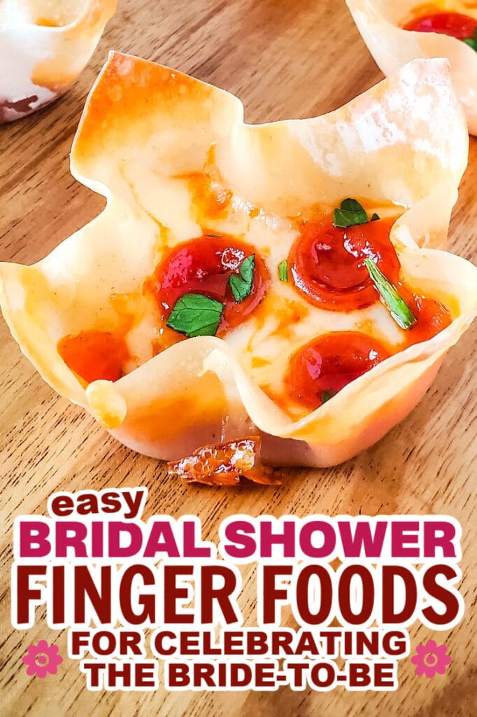 bridal shower finger foods-Pizza Wonton Cups