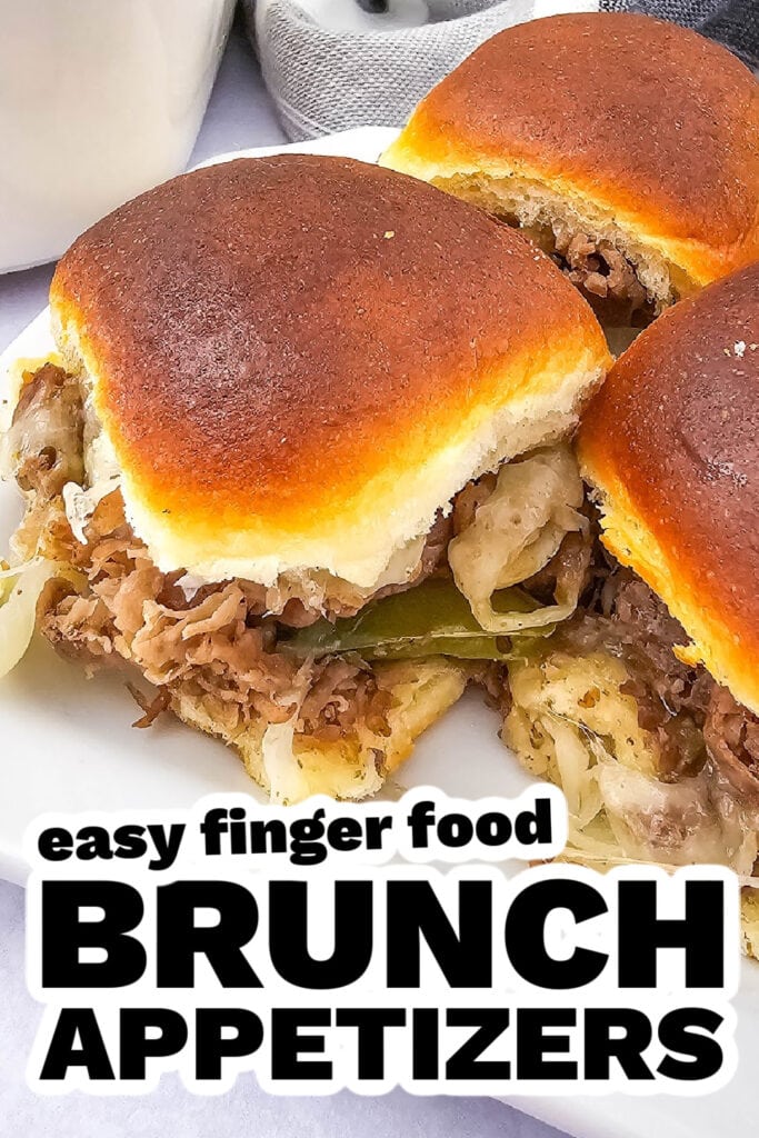 brunch appetizers -Cheesy Philly Cheesesteak Sliders