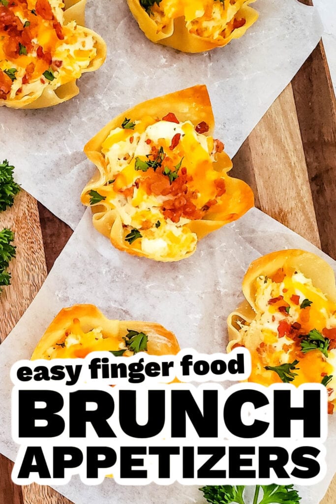 brunch appetizers -Cheesy Ranch Chicken Wonton Cups