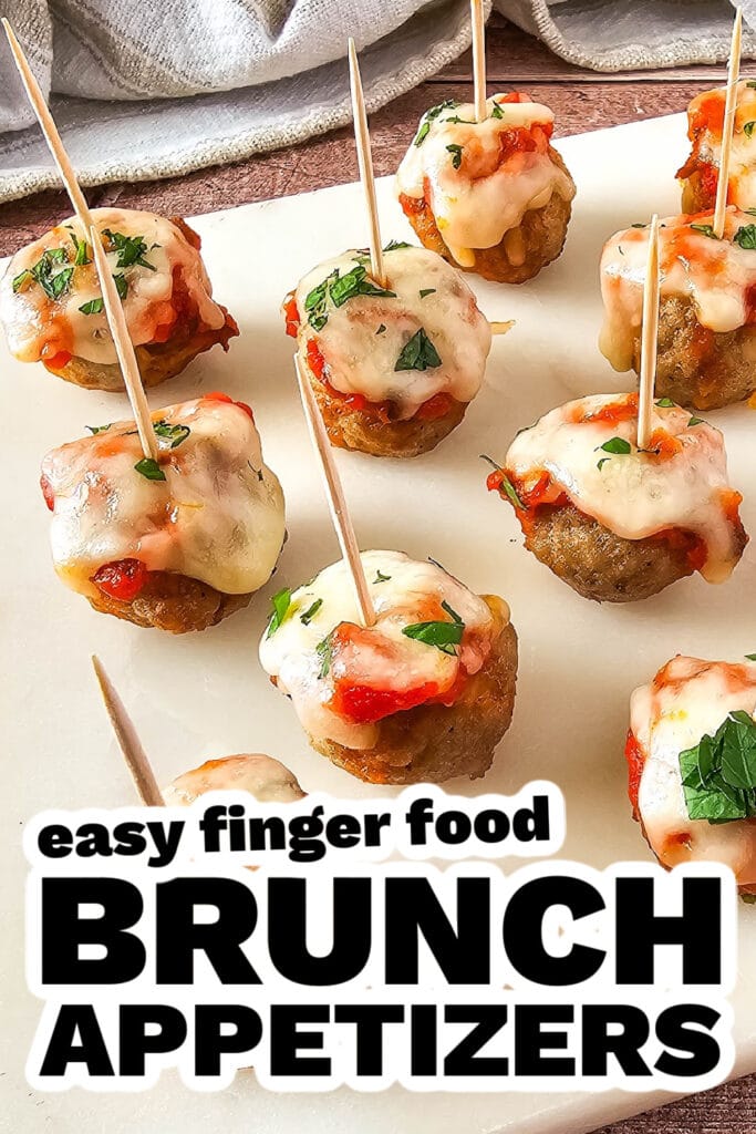 brunch appetizers -Mini Meatball Marinara Bites
