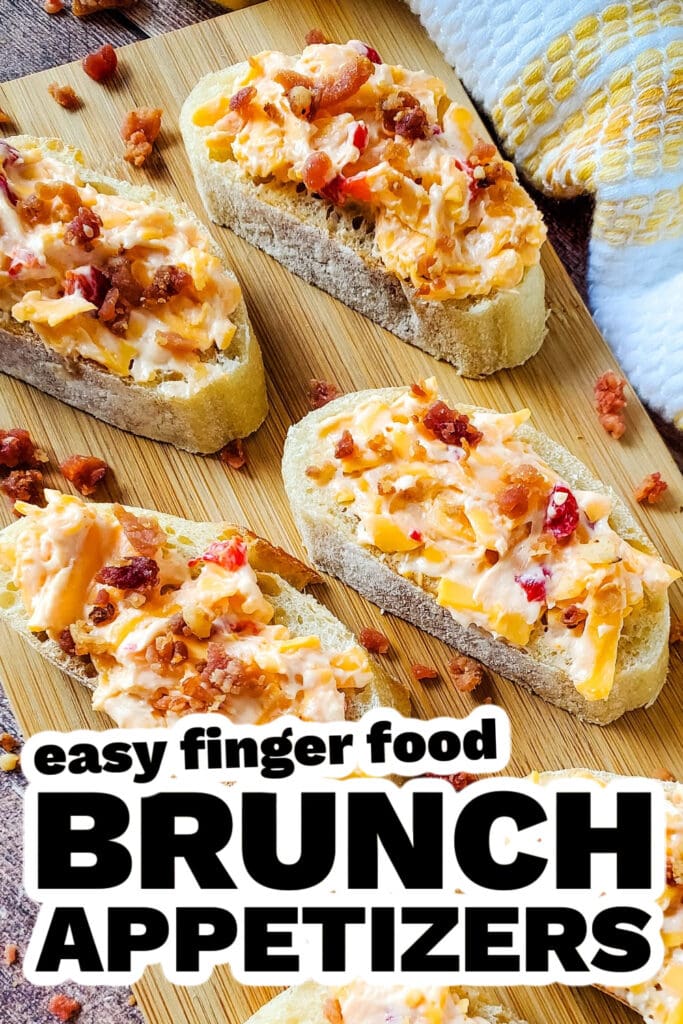 brunch appetizers - Pimento Cheese and Bacon Crostini