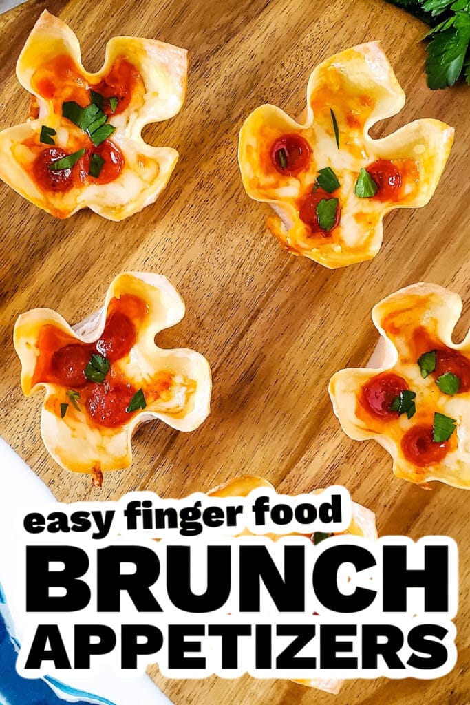 brunch appetizers - Pizza Wonton Cups