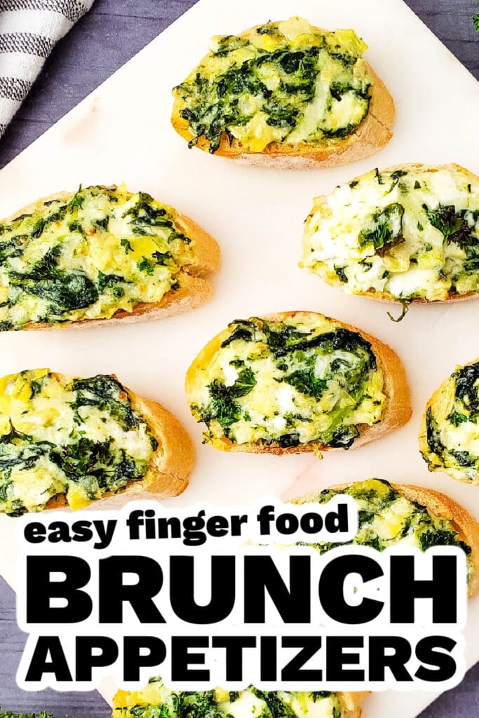 brunch appetizers - Spinach Artichoke Crostini