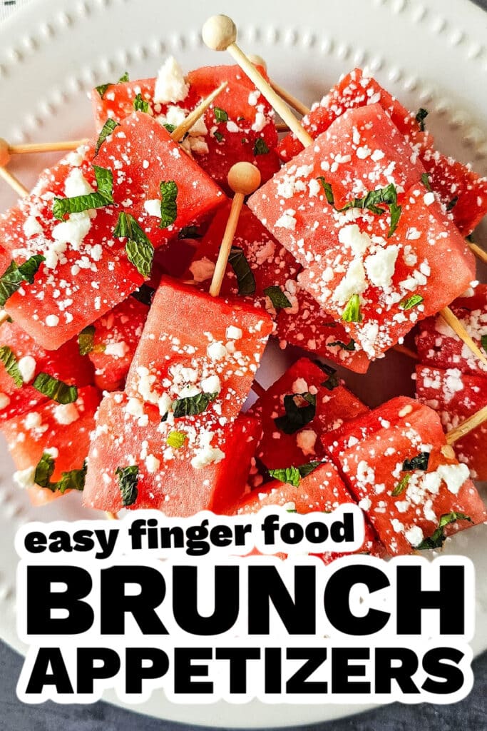 brunch appetizers - Watermelon Feta Skewers