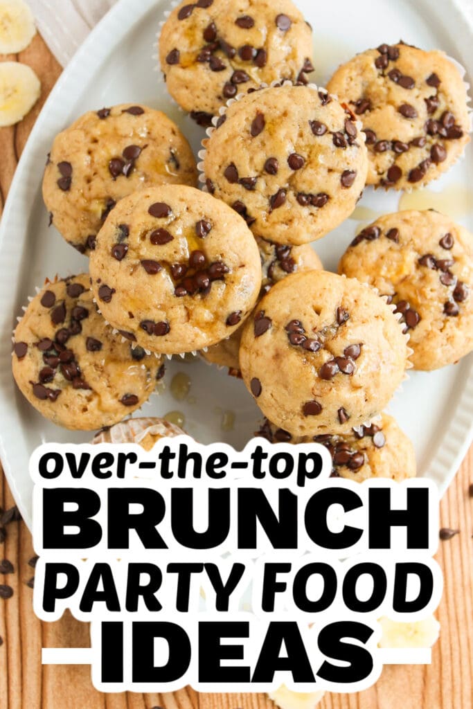 brunch party food ideas - Chocolate Chip & Banana Pancake Muffins