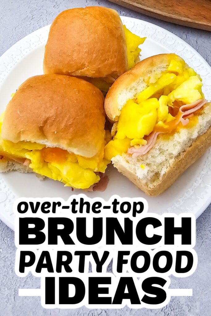 brunch party food ideas - Ham and Cheese Breakfast Sliders