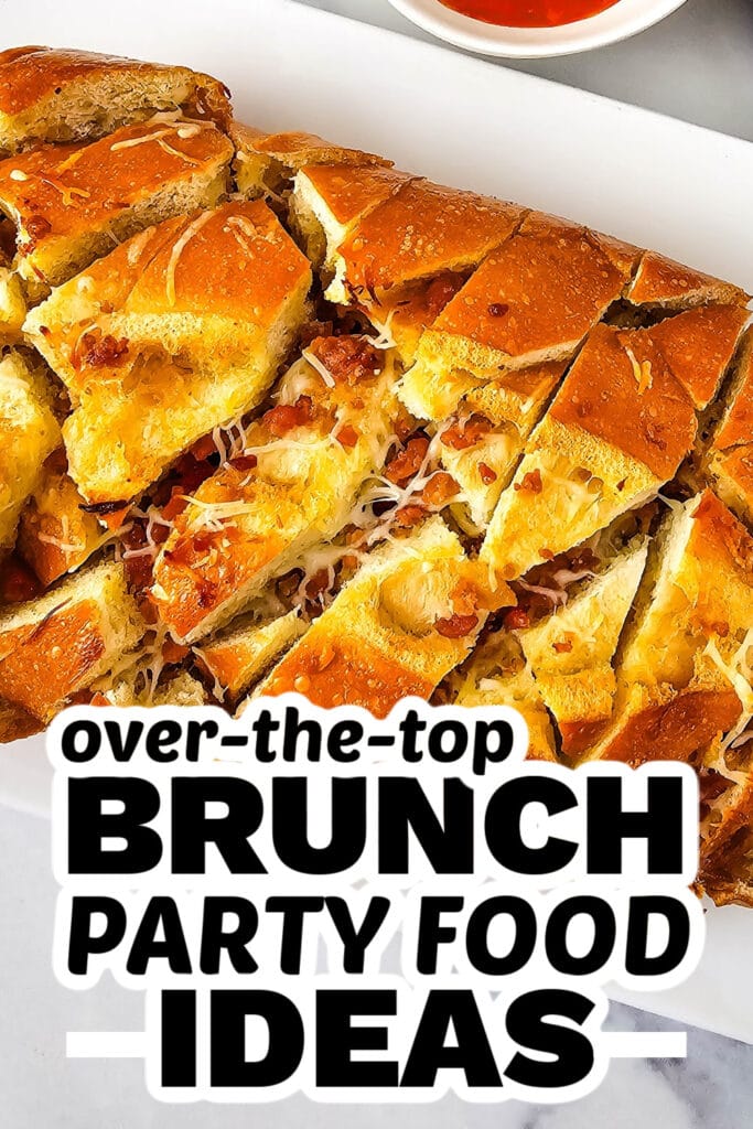 brunch party food ideas - Pull-Apart Bread Loaded with Bacon and Cheese