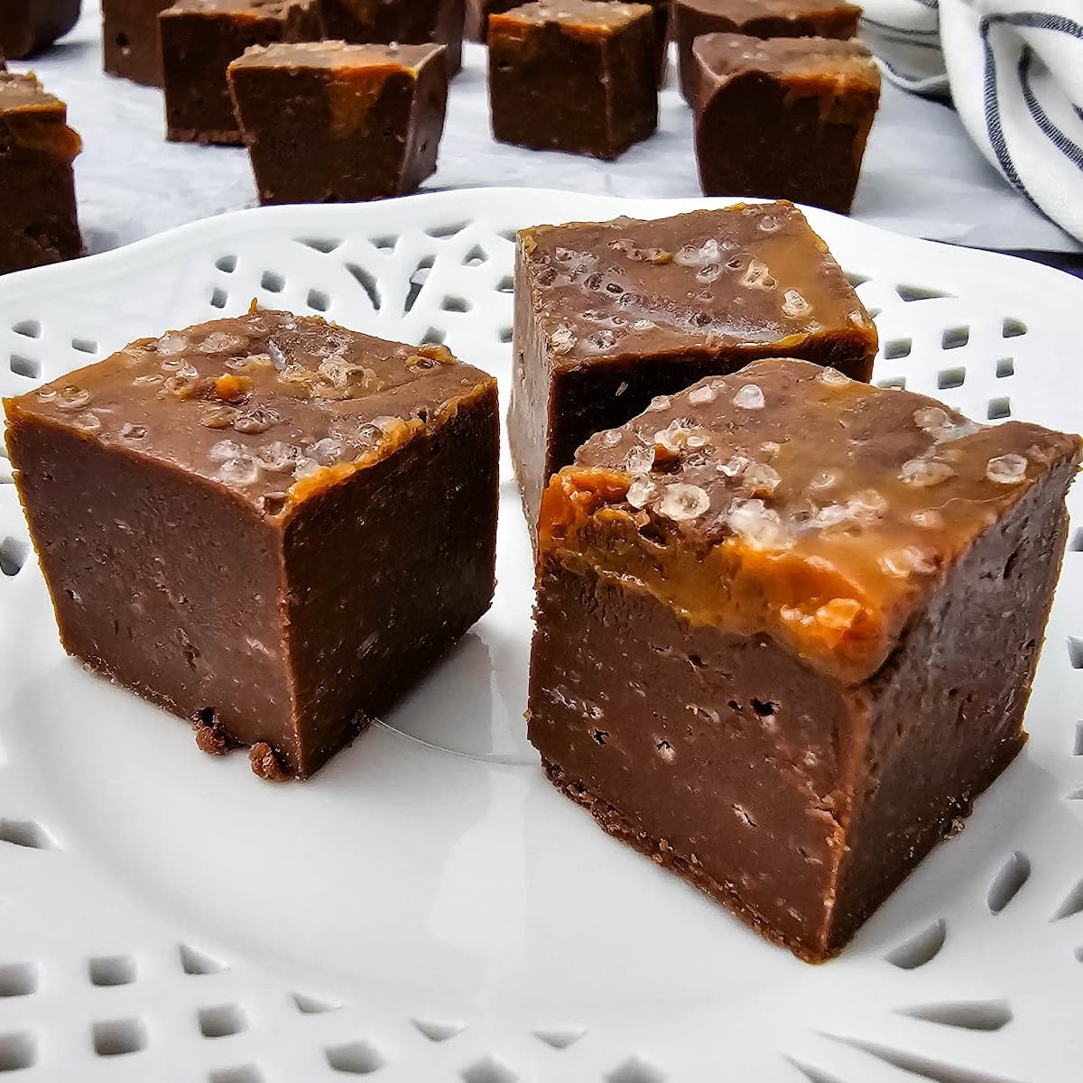 chocolate caramel fudge featured image